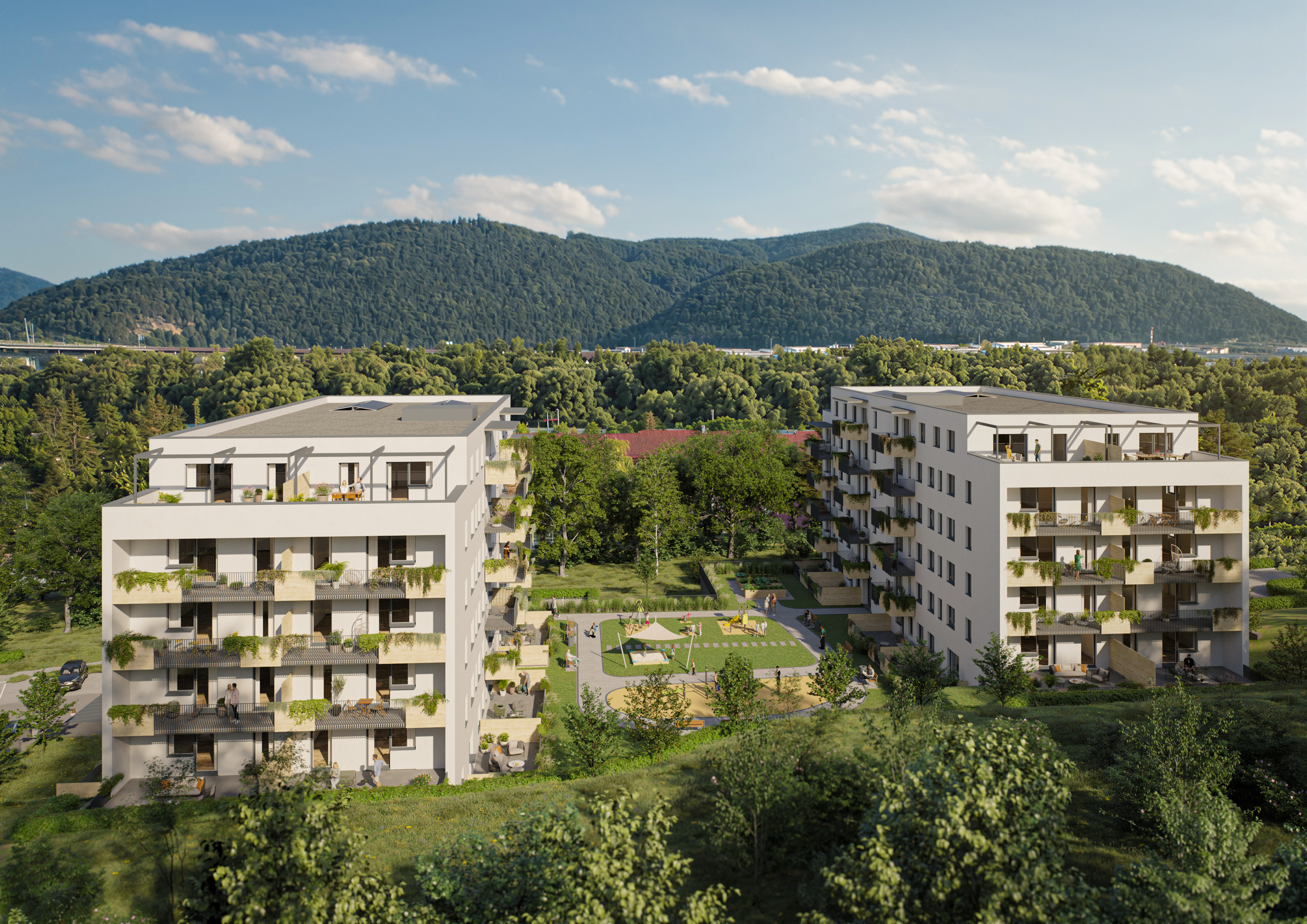 Twinresidence pohlad na obe budovy