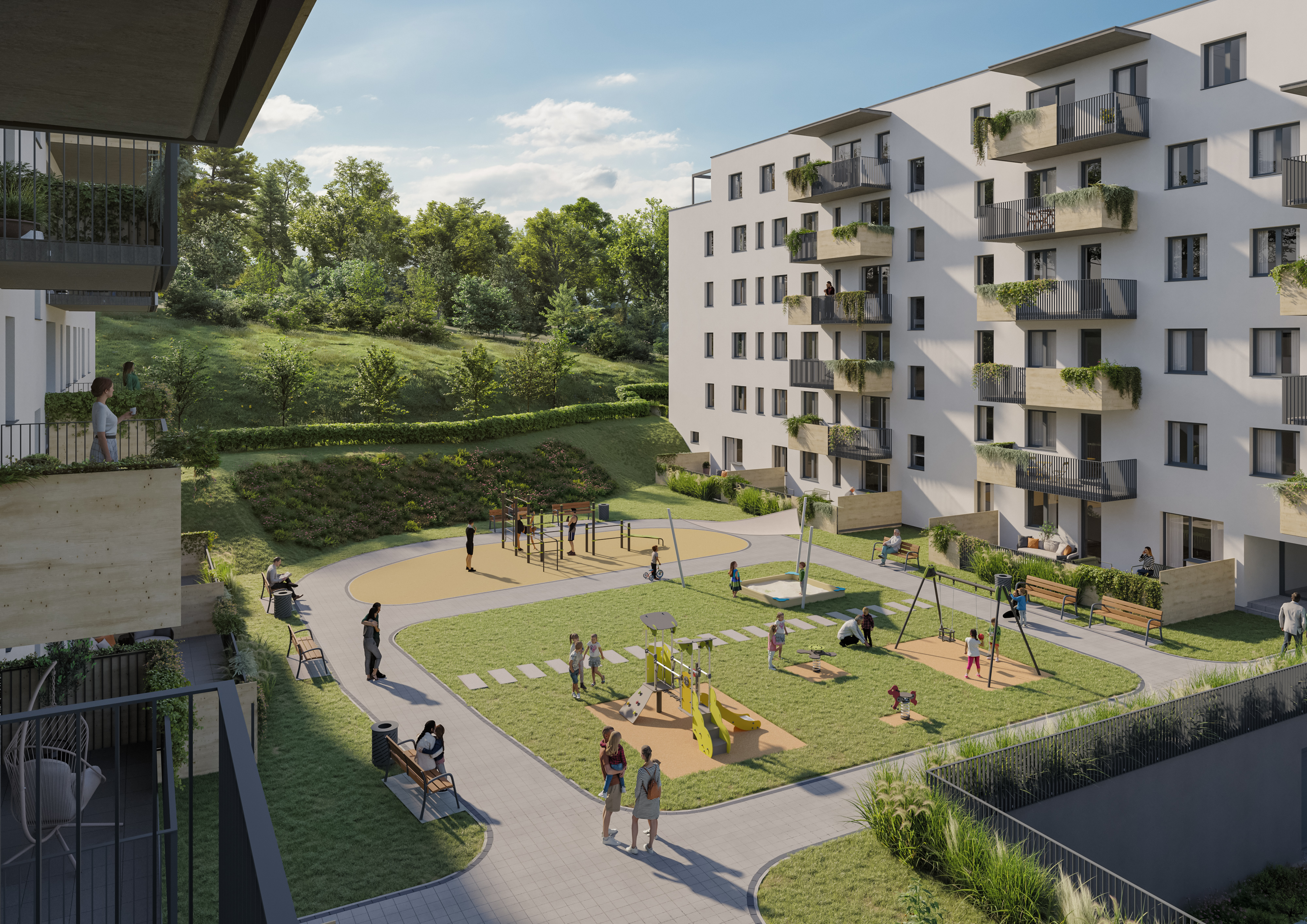 Twinresidence vnutroblok ihrisko